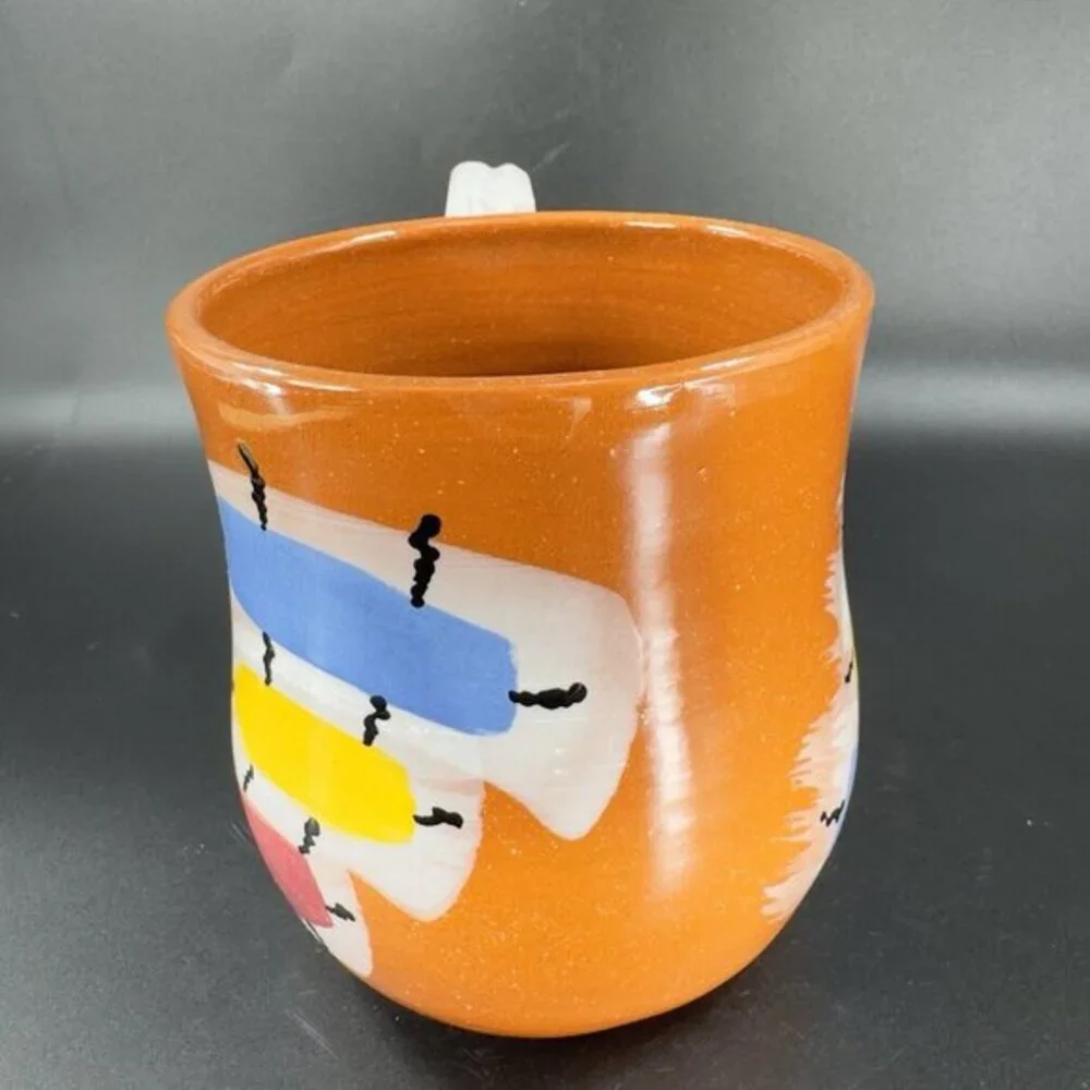 Vintage‎ 1988 Roberta Waterman Hand Made Oversize Coffee Mug Cup Made In Chicago